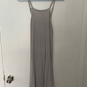 Black and white striped dress